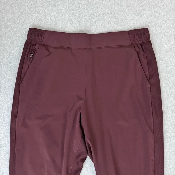 Athleta Brooklyn Lined Joggers Pants Womens Size 14 Maroon Red Athleisure Comfy - Picture 3 of 16